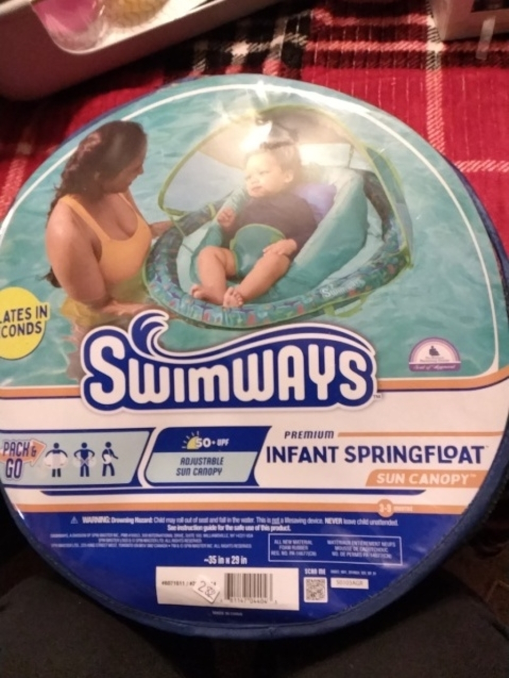 SwimWays Infant SpringFloat with Sun Canopy - Teal/Blue